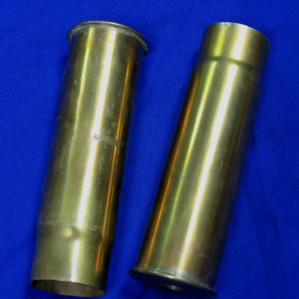 2 37mm brass shell casings dated 1917